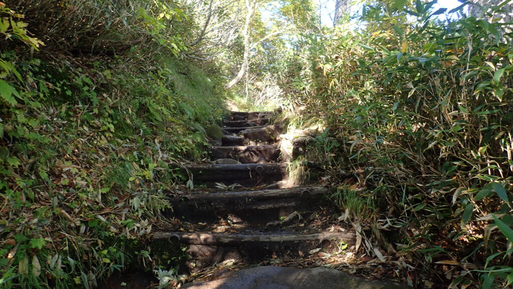 黒岳山頂へは、おおむねこんな感じの登山道が続きます。