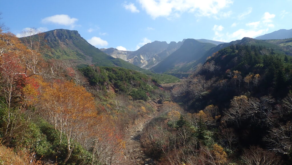 凌雲閣展望テラスから見るヌッカシフラノ川です。

紅葉はほぼ終わりのようです。